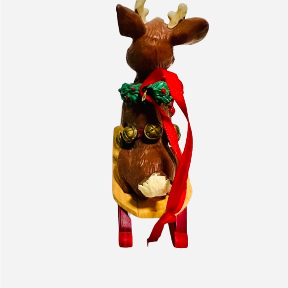 Rare Vintage Rudolph Co Midwest Imports Rudolph Riding Sled Christmas Ornament - Picture 3 of 6